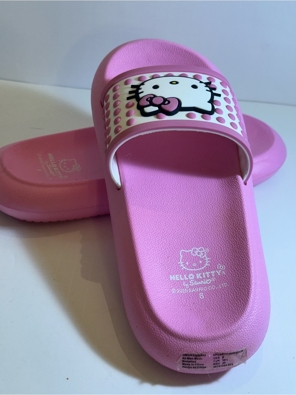 Hello Kitty Pink Slides Size 8 Sanrio Kawaii Y2K Bubblegum Slide Sandals - Picture 9 of 12